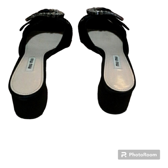 MIU MIU CALZATURE DONNA PRADA 39 CRYSTAL SATIN SANDALS - Picture 3 of 10